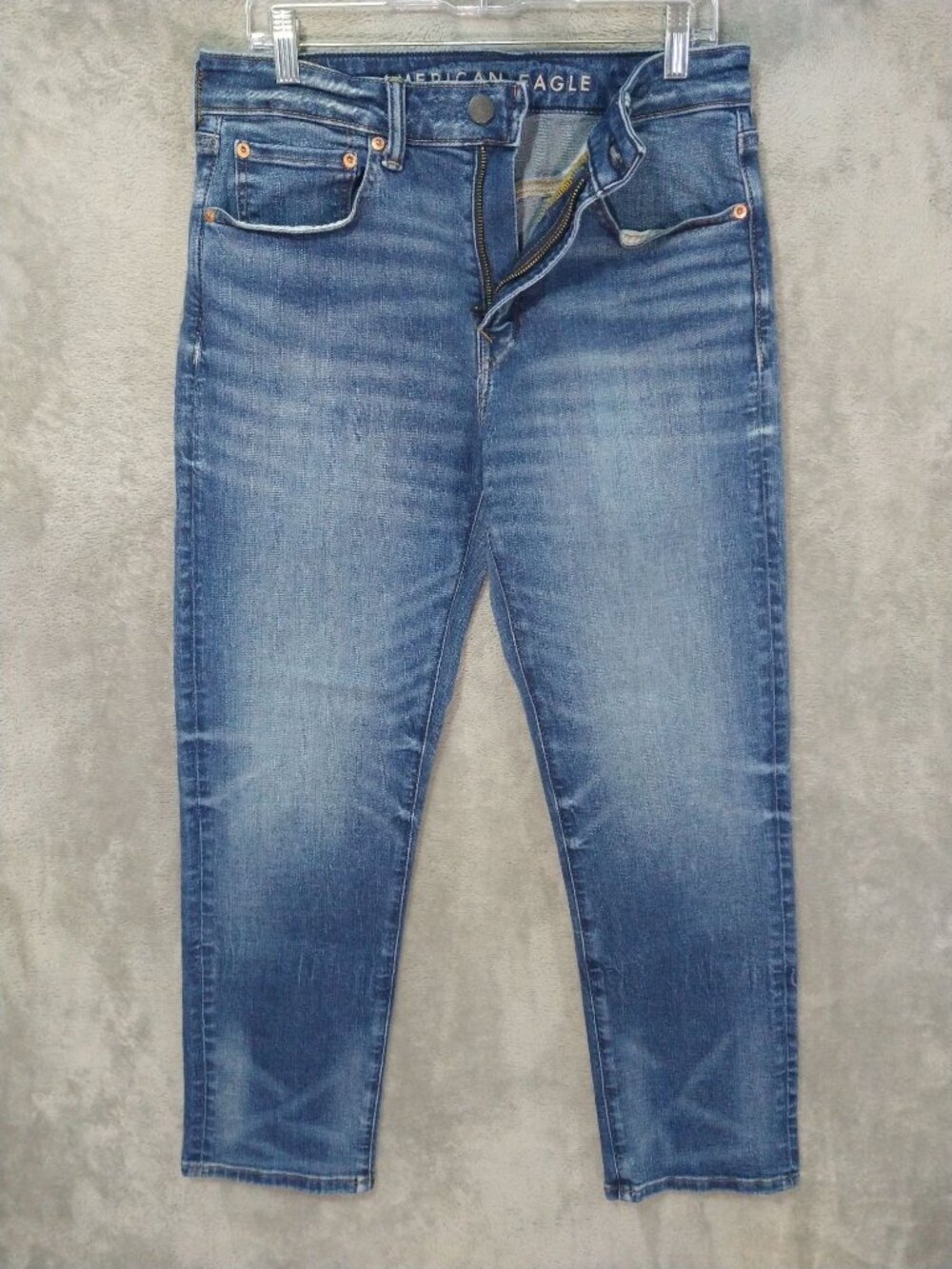 American Eagle Jeans Mens 31x30 Blue Denim Airflex Athletic Straight Mid Rise